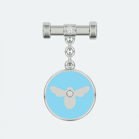 Bee Bunting Blue Enamel Charm