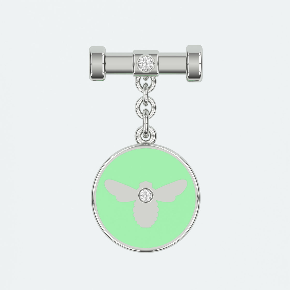 Bee Bunting Green Enamel Charm