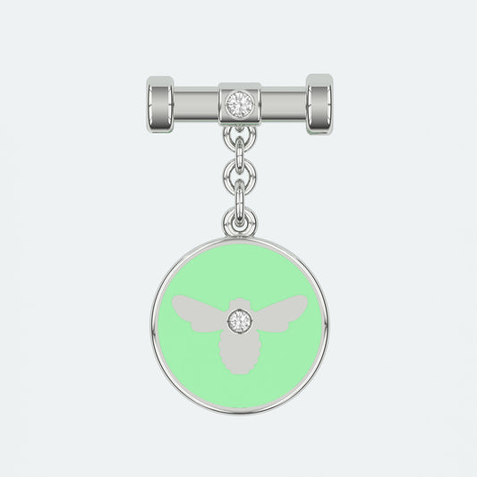 Bee Bunting Green Enamel Charm