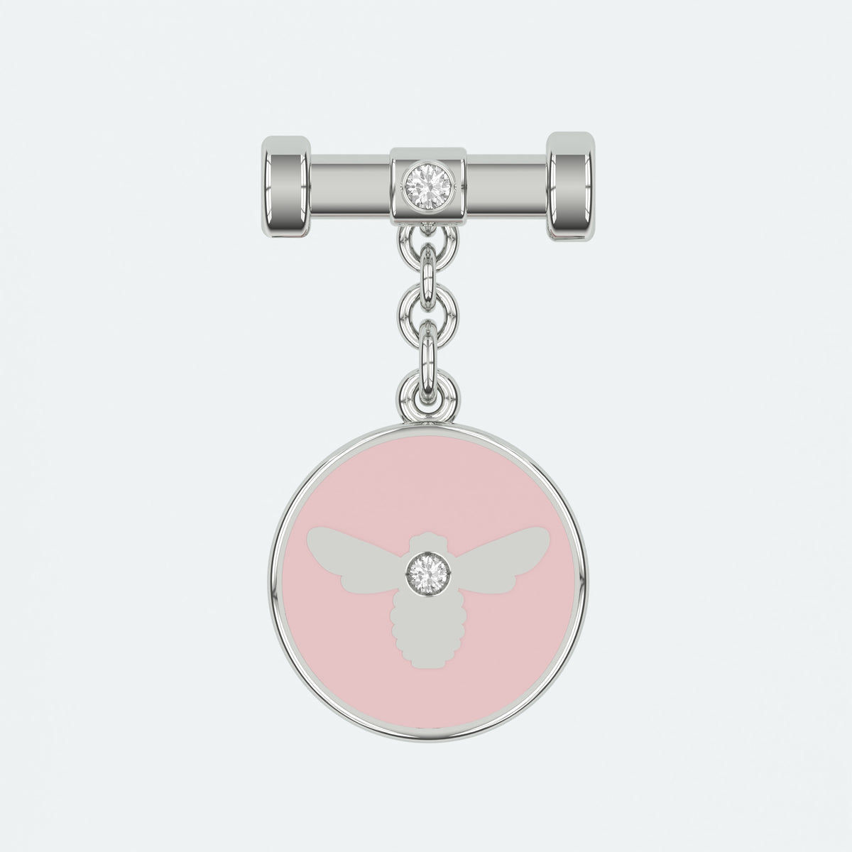 Bee Bunting Pink Enamel Charm