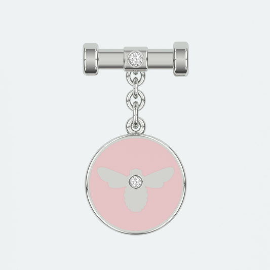 Bee Bunting Pink Enamel Charm