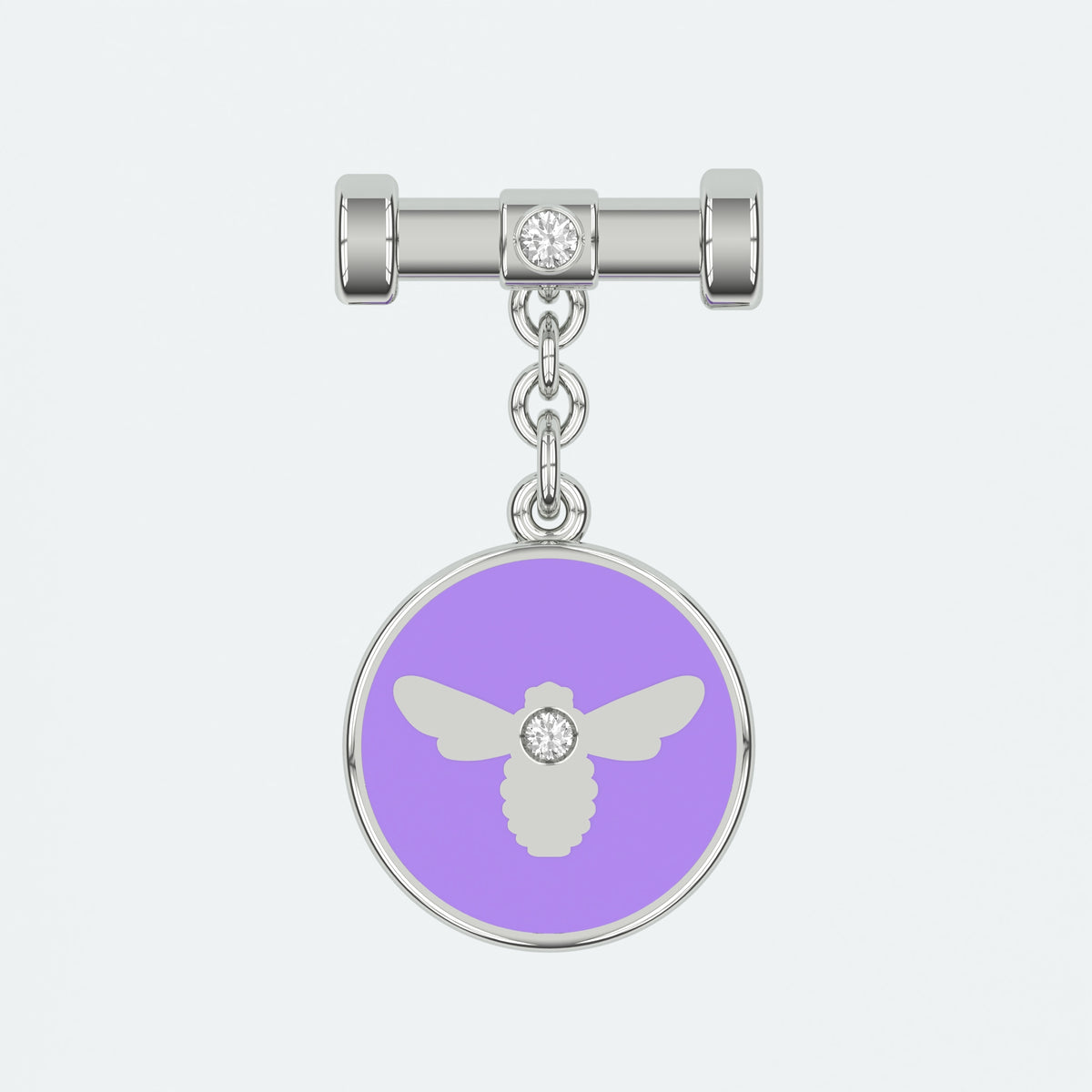 Bee Bunting Purple Enamel Charm