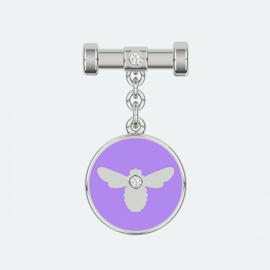 Bee Bunting Purple Enamel Charm