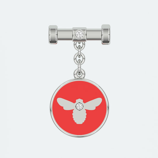 Bee Bunting Red Enamel Charm