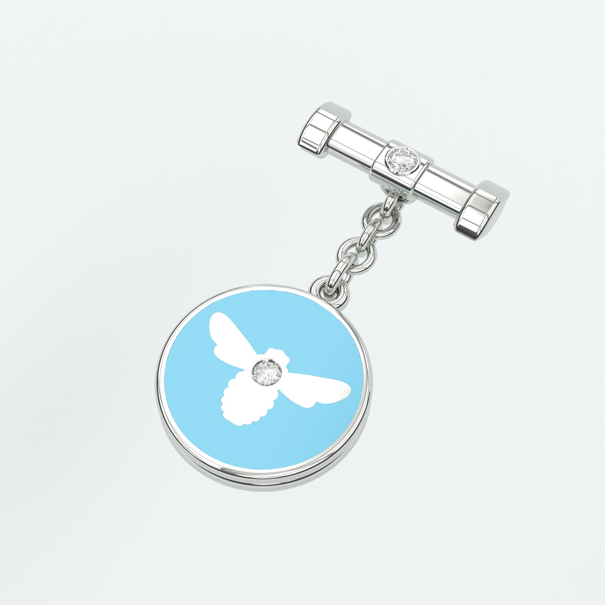 Bee Bunting Blue Enamel Charm