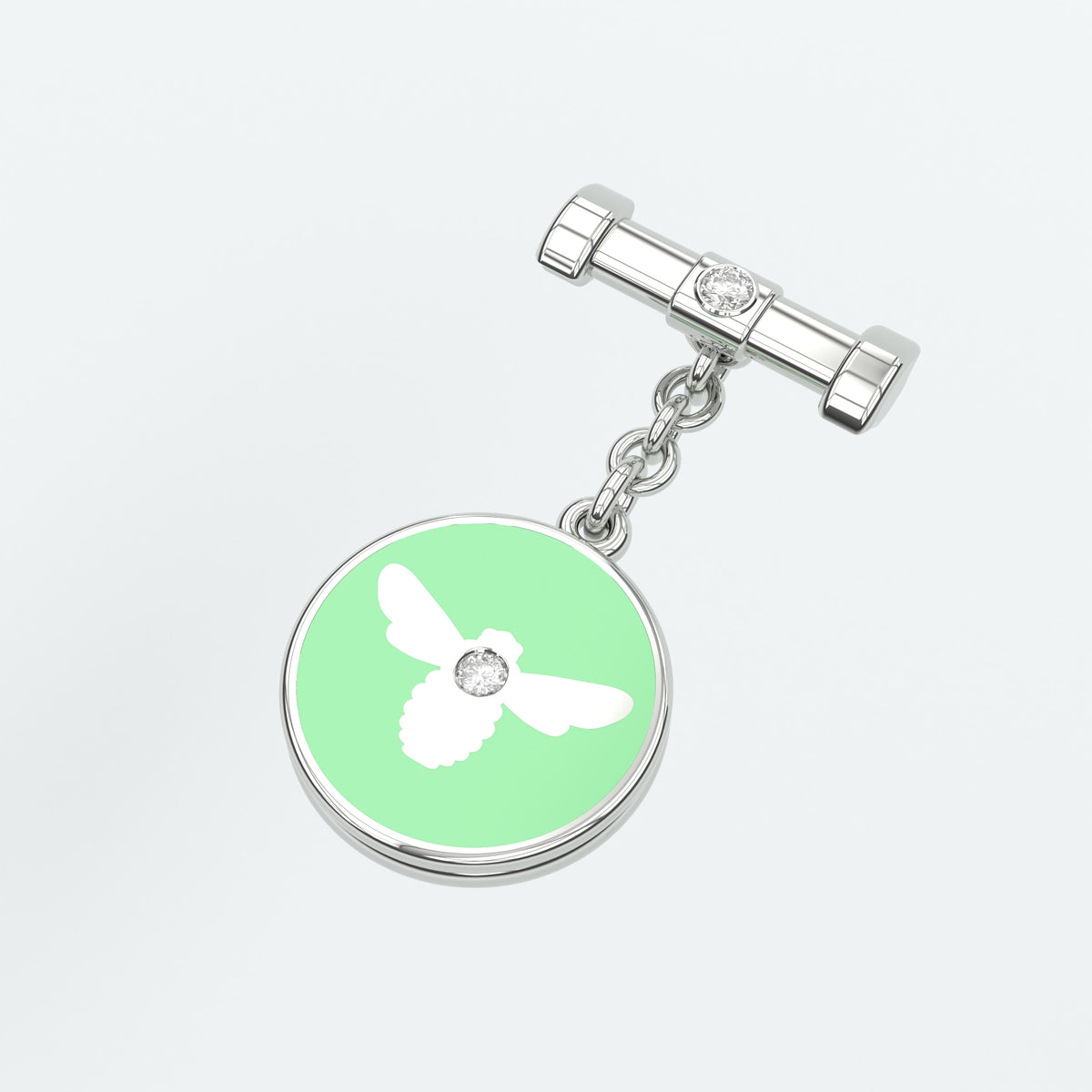 Bee Bunting Green Enamel Charm