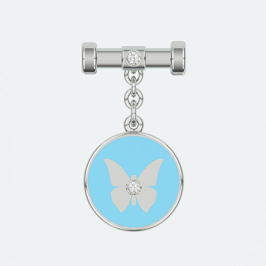 Butterfly Bunting Blue Enamel Charm