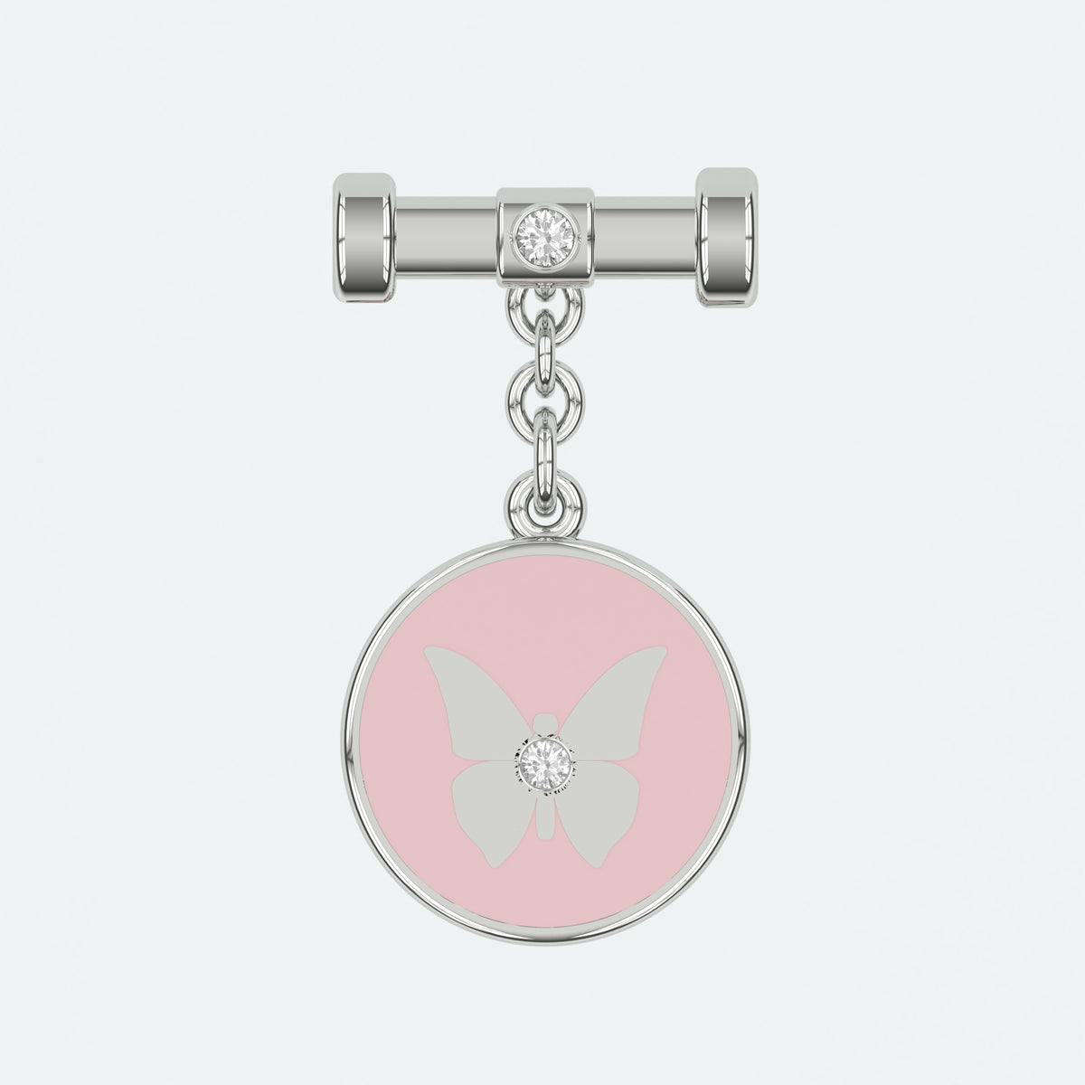 Butterfly Bunting Pink Enamel Charm