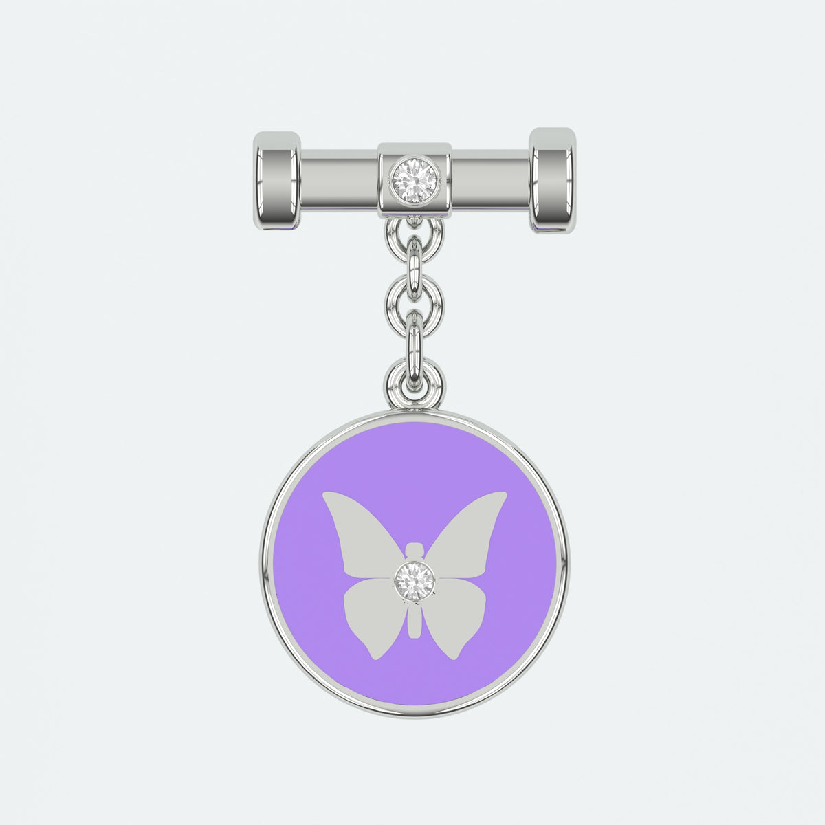 Butterfly Bunting Purple Enamel Charm