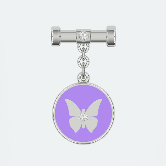 Butterfly Bunting Purple Enamel Charm