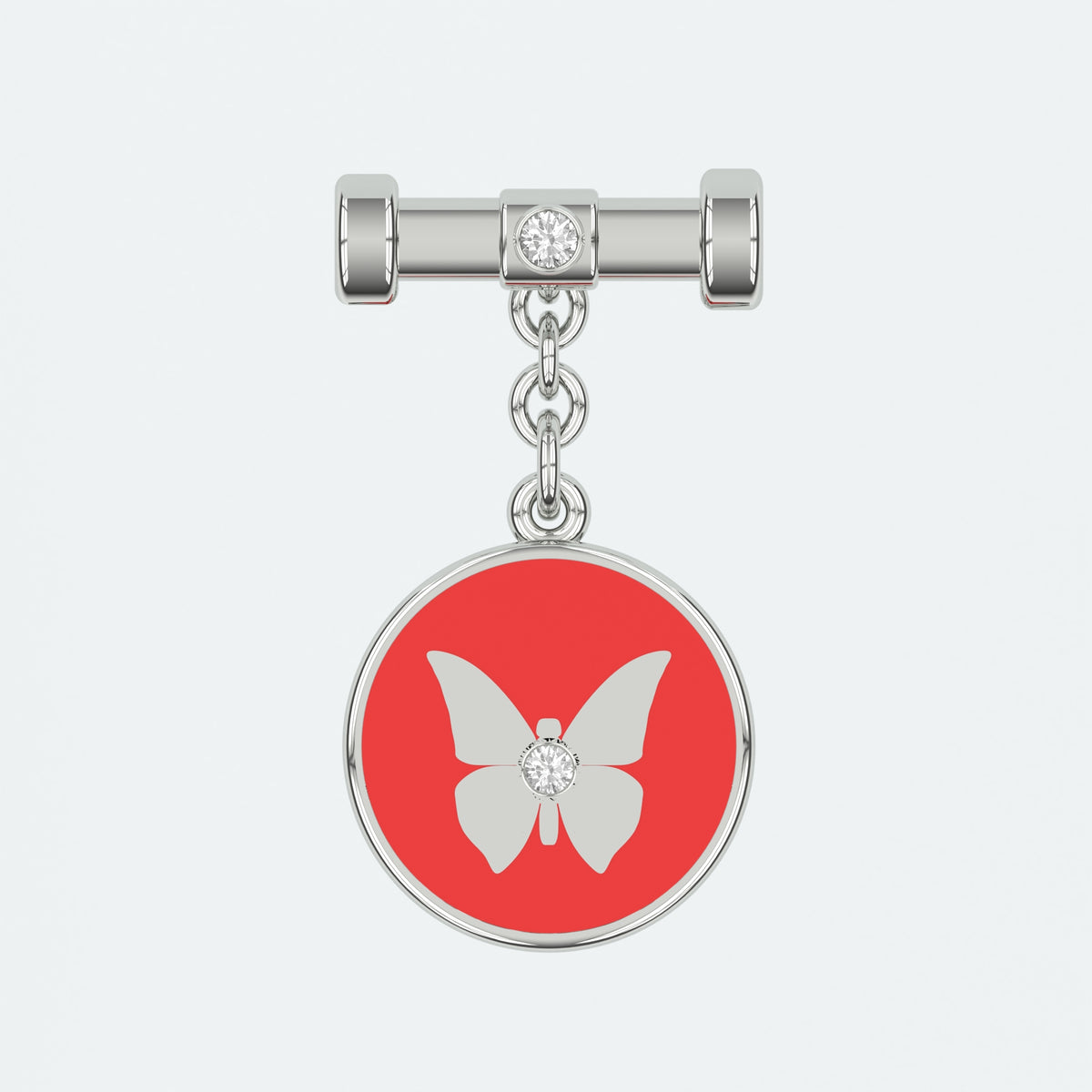 Butterfly Bunting Red Enamel Charm