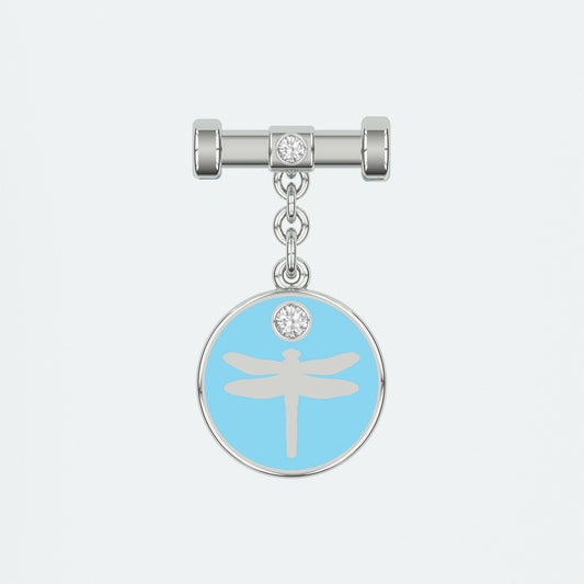 Dragonfly Bunting Blue Enamel Charm