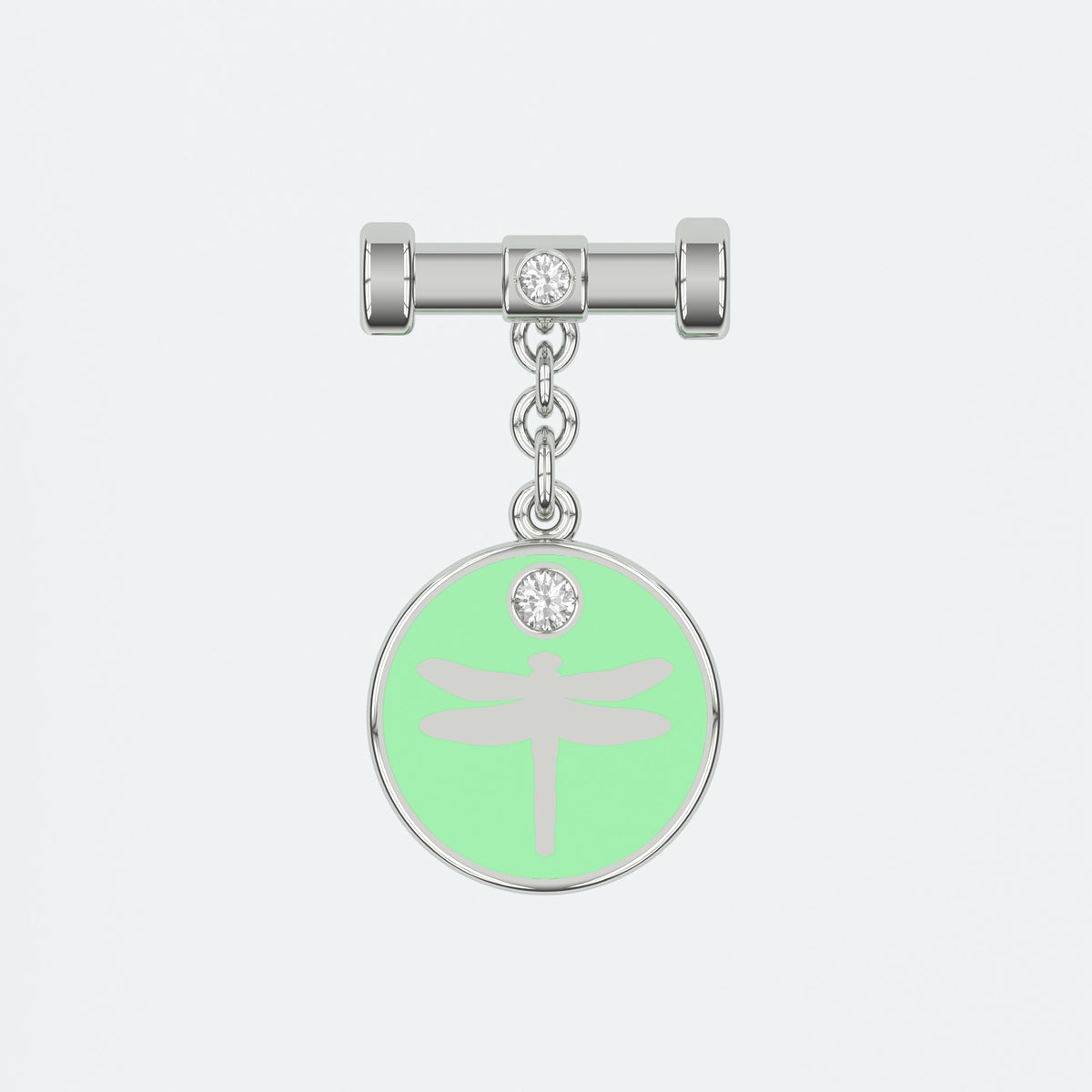 Dragonfly Bunting Green Enamel Charm
