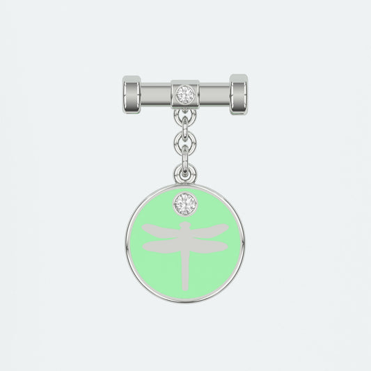 Dragonfly Bunting Green Enamel Charm