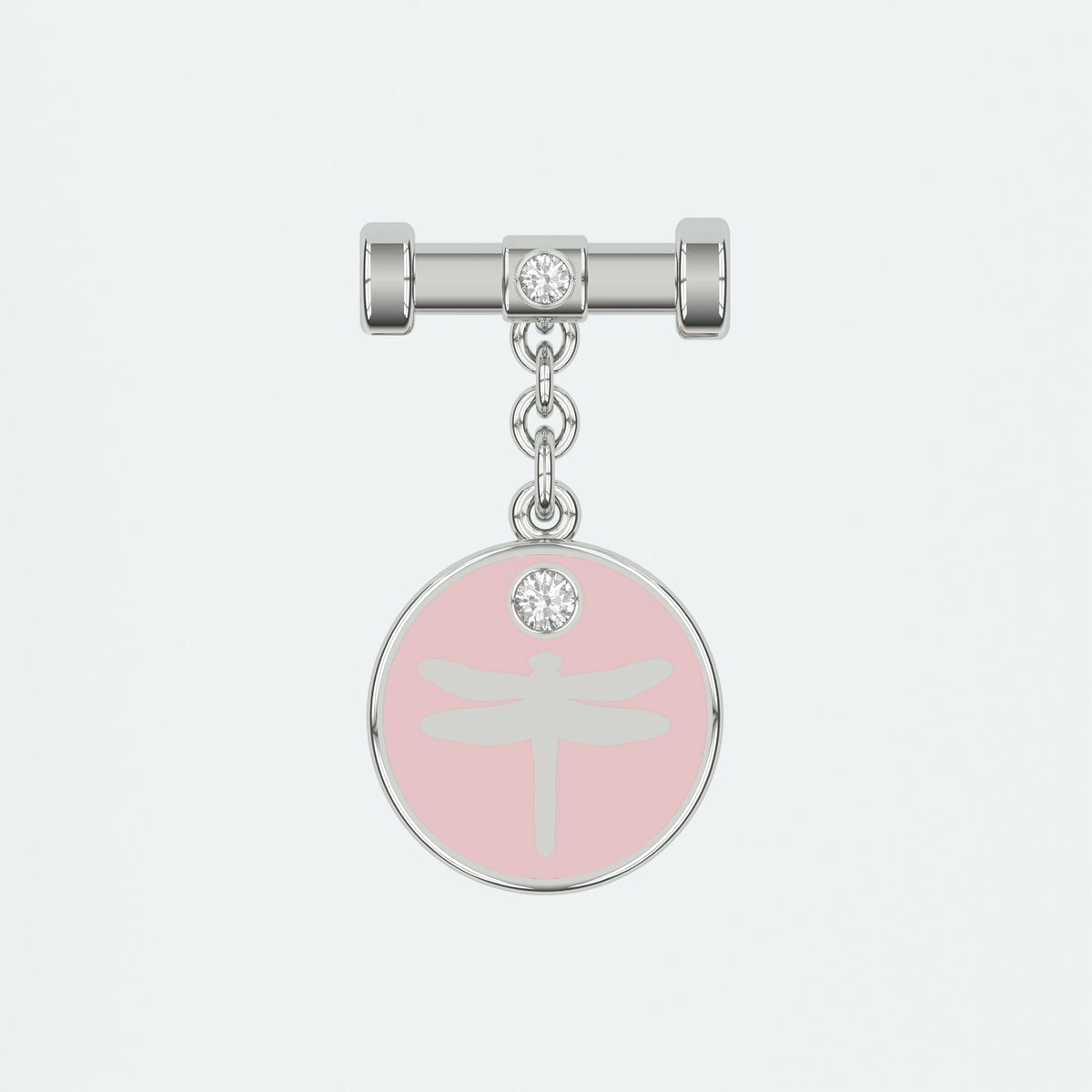 Dragonfly Bunting Pink Enamel Charm