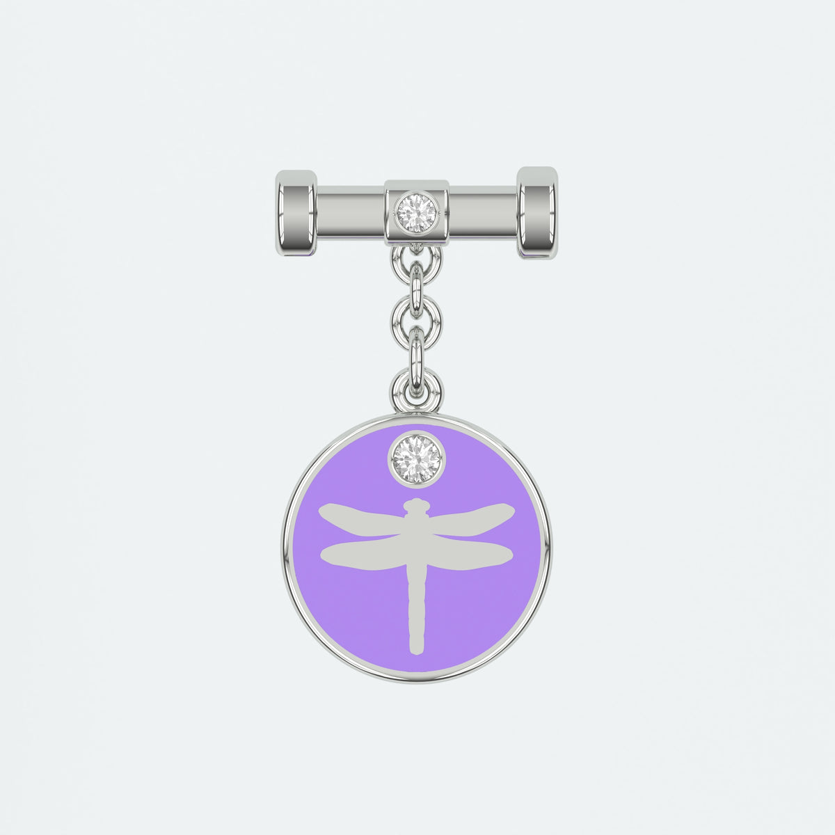 Dragonfly Bunting Purple Enamel Charm