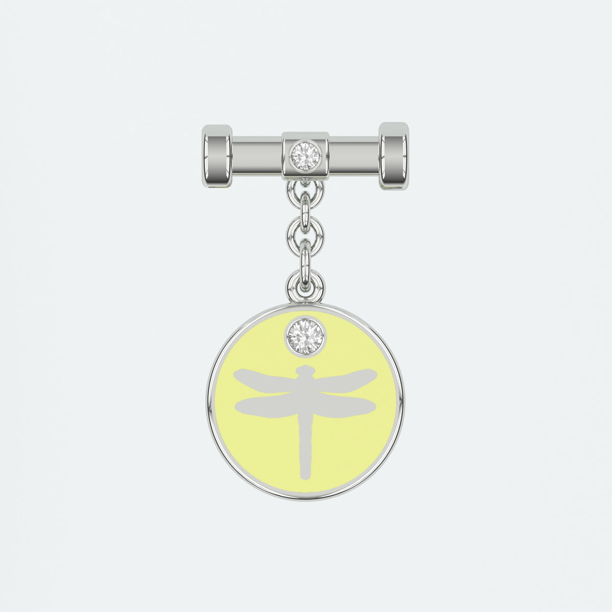 Dragonfly Bunting Yellow Enamel Charm