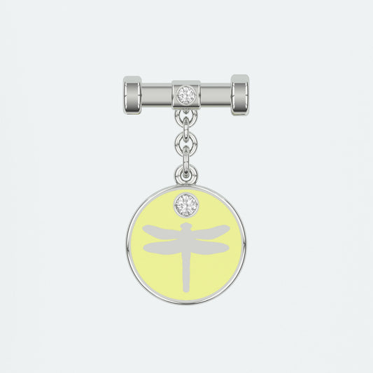 Dragonfly Bunting Yellow Enamel Charm