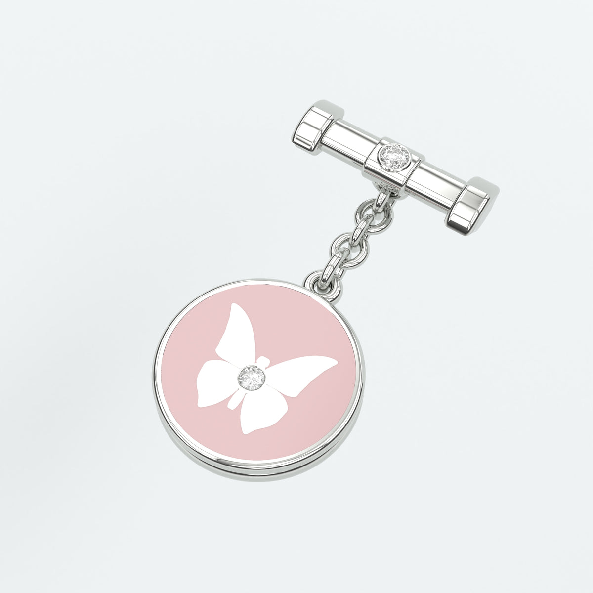 Butterfly Bunting Pink Enamel Charm