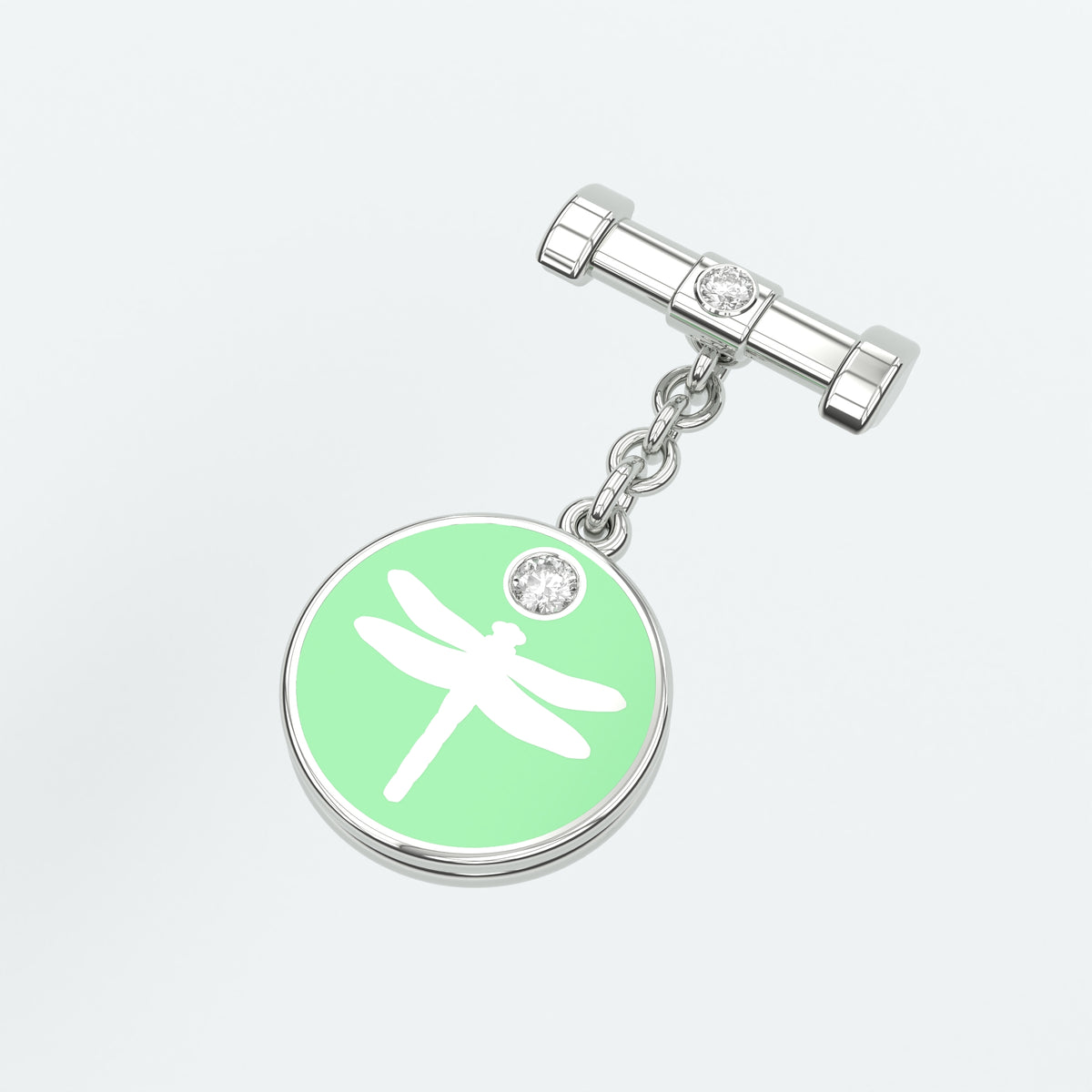 Dragonfly Bunting Green Enamel Charm