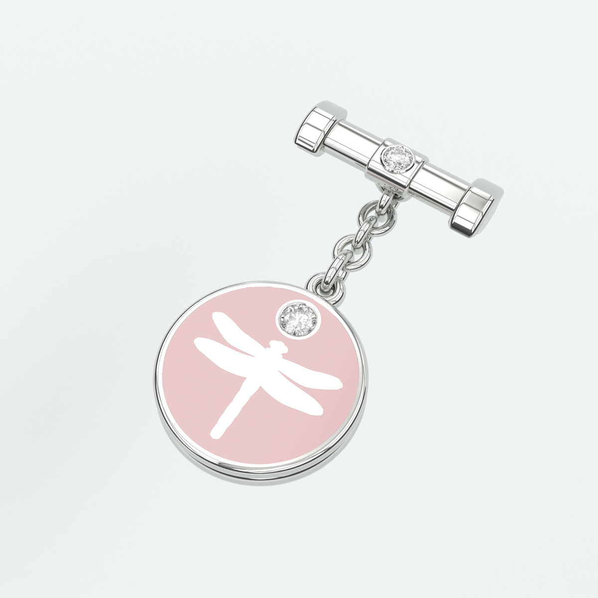 Dragonfly Bunting Pink Enamel Charm