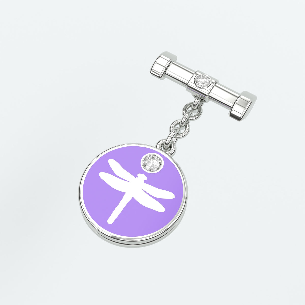 Dragonfly Bunting Purple Enamel Charm
